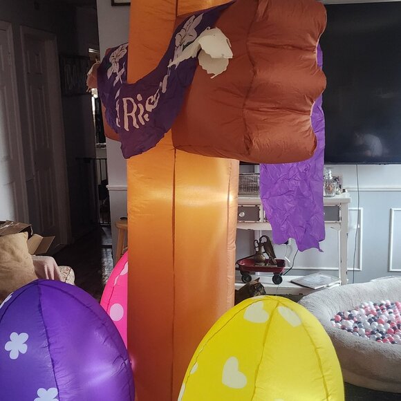 Holiday Inflatable 8ft Cross, He is Risen, Easter Eggs, Religious - Picture 4 of 7